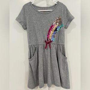 Cat&Jack size 7/8 Knit dress with sequin rainbow detail